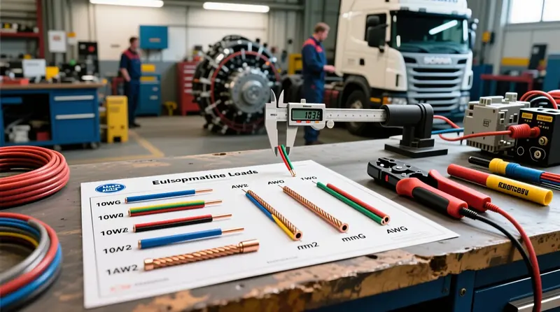 AWG ir mm² laidų skerspjūvio palyginimas - praktinis vadovas automobilių elektros sistemoms ir pulsuojančioms apkrovoms