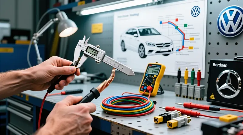 Laidų storio matavimo įrankiai ir skaičiavimo formulės automobilių elektros instaliacijos montavime