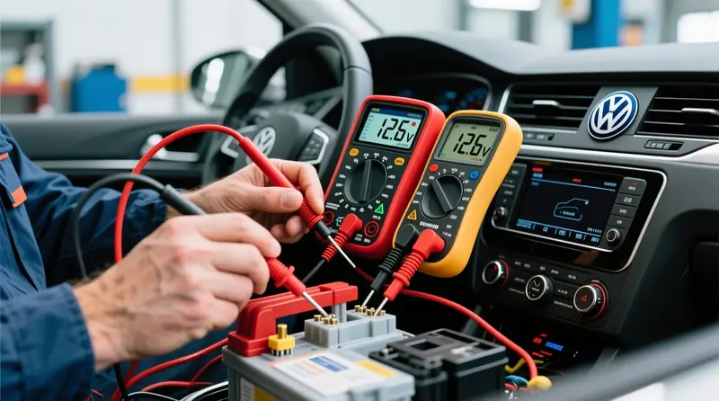 Įtampos kritimų diagnostika multimetru automobilio sistemoje