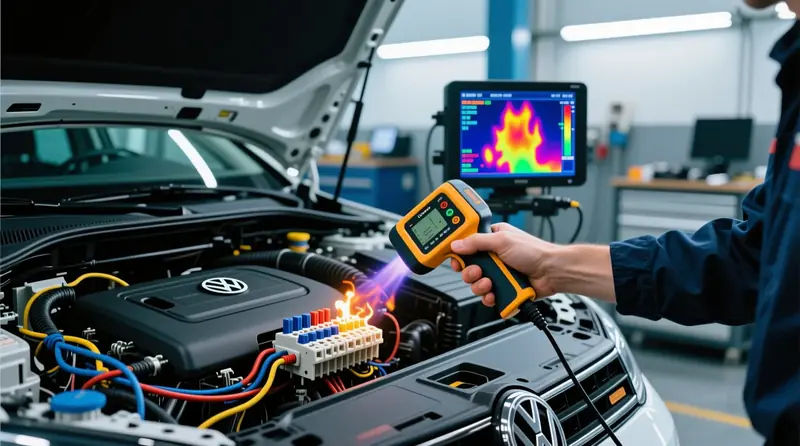 Šiluminių peregrevų diagnostika automobilių elektros sistemose
