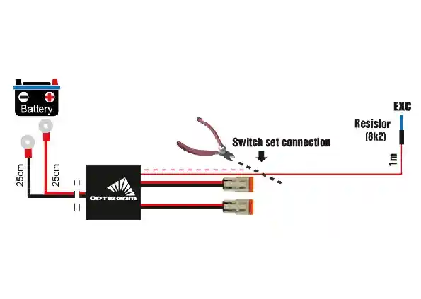 Laidų komplektai dviem žibintams