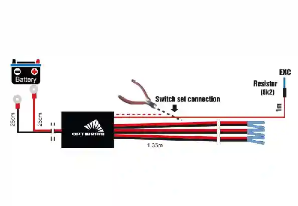 Laidų komplektai trims žibintams