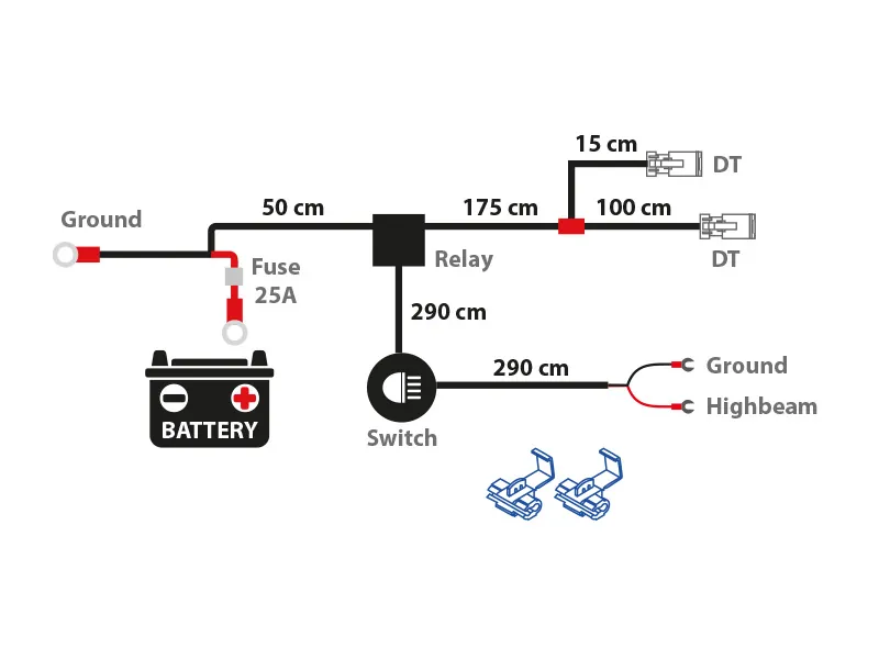LED bar laidų komplektai
