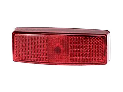 TALMU Raudonas halogeninis šoninis gabaritinis žibintas su atšvaitu, T10 lemputė, 110x40x25mm - Ledbarzibintai.lt