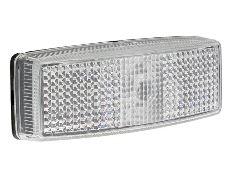 TALMU Baltas halogeninis šoninis gabaritinis žibintas su atšvaitu, tvirtinimo atstumas 45mm