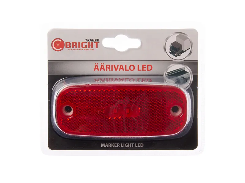 C-BRIGHT Raudonas LED Šoninis Gabaritinis Žibintas su Atšvaitu ir 2 LED Diodais, 12-24V - Ledbarzibintai.lt