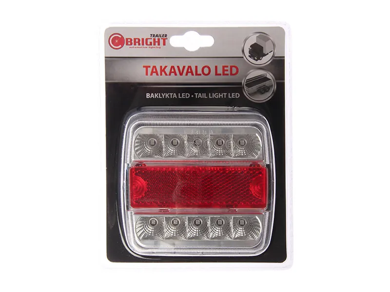 C-PWR LED Galinis Žibintas - Kvadratinis Universalus 12V Komplektas su Posūkio, Stabdžių ir Parkavimo Signalais - Ledbarzibintai.lt