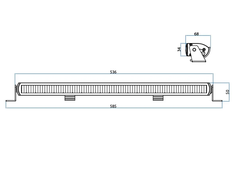 BFL Frameless Slim LED bar žibintas (10000lm, 11-32V) su nerūdijančio plieno laikikliais - Attēls 6