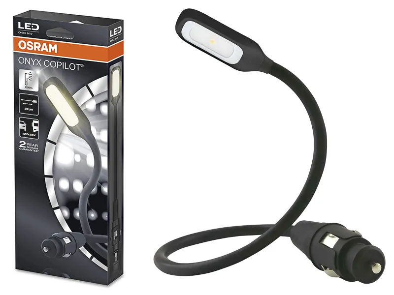 OSRAM LED Skaitymo Lempa Onyx Copilot - 20lm, 12/24V, 3000K Lanksti Salono Šviesa - Ledbarzibintai.lt