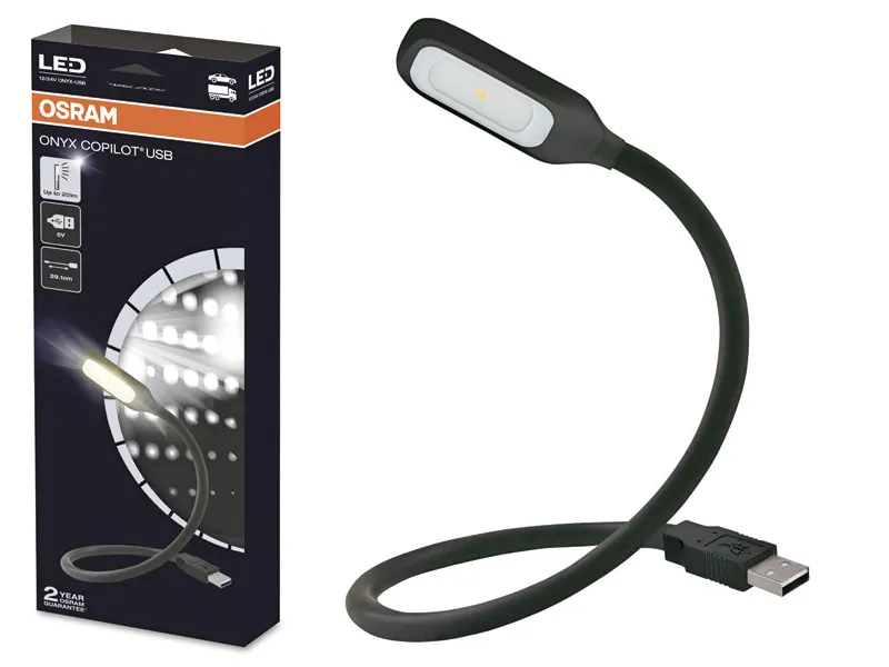 OSRAM LED Skaitymui Skirta Lempa Onyx Copilot, 20lm, 5V, USB Jungtis, Lanksti Konstrukcija - Ledbarzibintai.lt