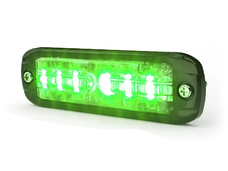 Ecco LED įspėjamasis žibintas, žalios spalvos, 12-24V, IP67 ir IP69K apsauga, ypač plonas, su 29 mirksėjimo režimais - Ledbarzibintai.lt