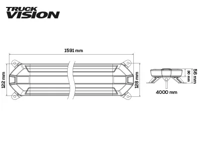 TRUCKVISION LED Švyturėlių Panelė Slim Line ECE R65 IP67 - Attēls 3