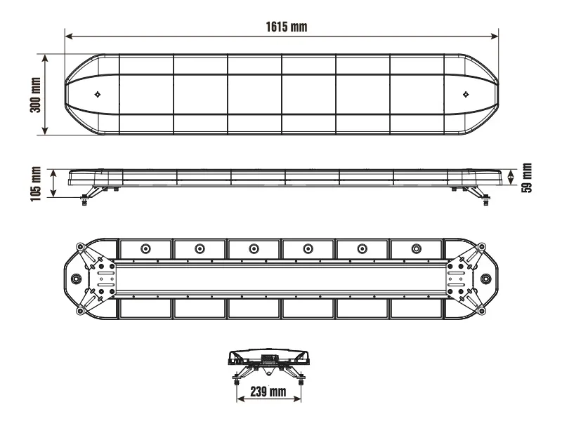 OPTIBEAM Dark Phantom 1600 LED švyturėlių panelė | 120 LED | ECE R10, R65 patvirtinimai | 10-30V | IP67 - Attēls 2