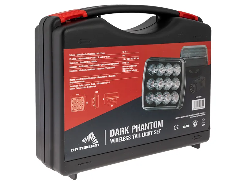 OPTIBEAM Dark Phantom Belaidis LED Galinių Žibintų Komplektas su 7-pin Jungtimi - 12-24V, IP67 - Attēls 7