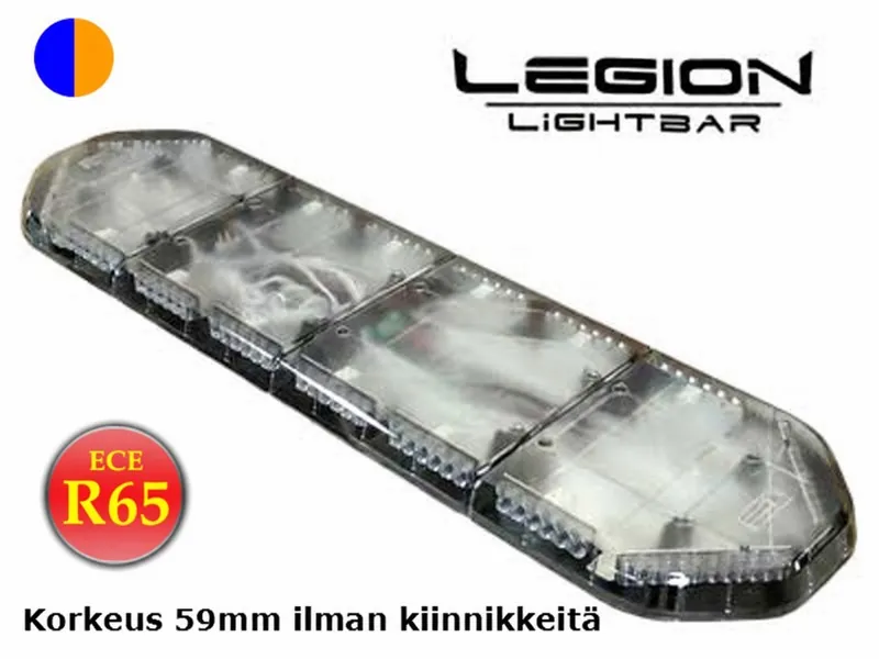 LEGION L09 LED švyturėlių panelė 1245mm, mėlyna/oranžinė, 12V, ECE R65 - Ledbarzibintai.lt