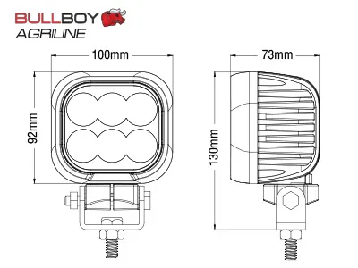BULLBOY AGRILINE LED Darbo Žibintas OSRAM 4330lm IP68 - Attēls 4