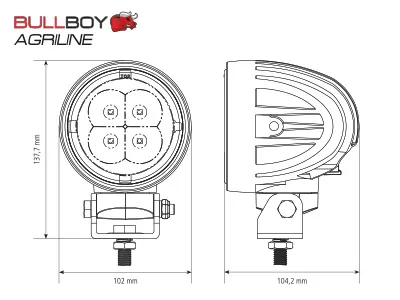 BULLBOY AGRILINE LED Darbinis Žibintas Valtra 60W 5000lm IP67 - Attēls 3