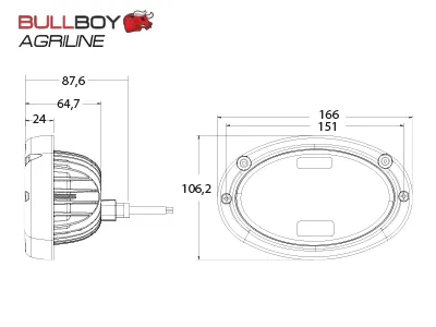 BULLBOY AGRILINE LED Darbo Žibintas Traktoriams 2710lm IP6K9K - Attēls 4