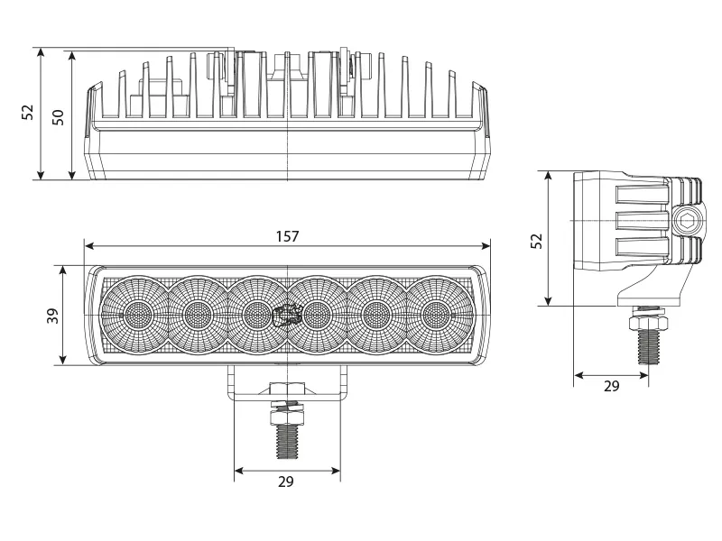 BULLPRO SPECTRUM SLIM 18 LED darbo žibintas | 9-32V | 2500lm | OSRAM LED | Atgalinio vaizdo apšvietimas - Attēls 3