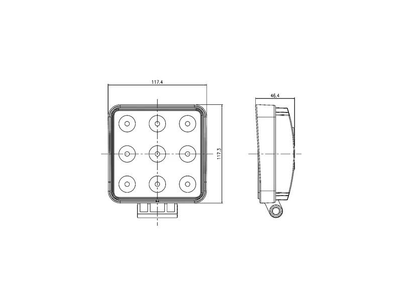 LED darbo žibintas 27W, 1450lm, 12/24V - Attēls 2