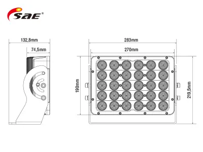 SAE LED Darbo Žibintas POWERBEAM 15000lm IP68 Pramoniniam Naudojimui - Attēls 2