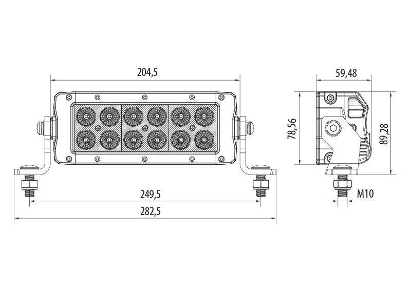 BULLPRO LED Darbinis Žibintas Panel 7200lm IP69K Dviejų Eilių - Attēls 5