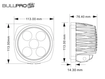 BULLPRO CENTUM LED Darbo Žibintas 8900lm IP68 Su DT Jungtimi - Attēls 3