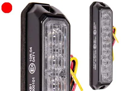 AXIXTECH LED Įspėjamasis Žibintas - Raudonas Švyturėlis su 6x1W Galios Diodais, 11-30V, IP67 - Ledbarzibintai.lt
