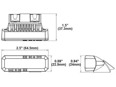 AXIXTECH LED Horizontalus įspėjamasis žibintas, ECE-R65 Class 1, 12-24V, IP67 - Attēls 2