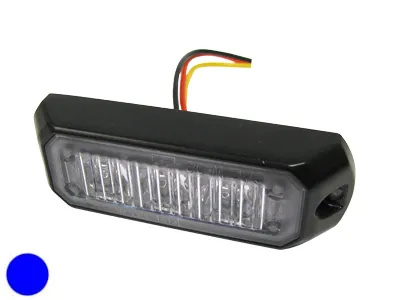 AXIXTECH Mėlynas LED Horizontalus Įspėjamasis Žibintas - 12-24V, ECE R65/R10, IP67, Sinchronizuojamas