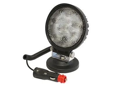 Gintarinis LED Įspėjamasis Žibintas 6x3W - Magnetinis Tvirtinimas - 12V Cigarečių Lizdo Jungtis - Ledbarzibintai.lt