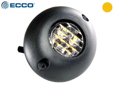 ECCO LED Horizontalus Signalinis Žibintas - Gintaro spalvos, 21 Mirksėjimo Režimų, 10-30V, IP67, R10, ECE R65