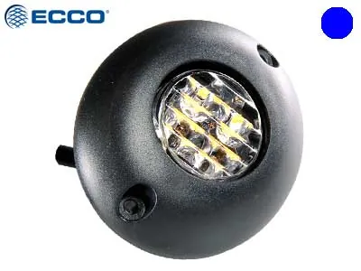 ECCO LED Horizontalus Įspėjamasis Žibintas - 21 Mirksėjimo Programa, Mėlyna Spalva, 10-30V, IP67, ECE R65