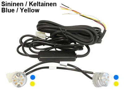 AXIXTECH LED Įspėjamojo žibinto komplektas, mėlyna/geltona, 12V, 15.6W