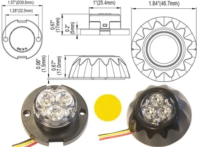 AXIXTECH LED Horizontalus Įspėjamasis Žibintas (Gintarinė spalva, 12-24V, ECE R10)