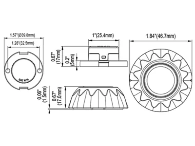 AXIXTECH LED horizontalus signalinis žibintas, mėlynas, 12 mirksėjimo programų, 12-24V, ECE R10 - Attēls 2