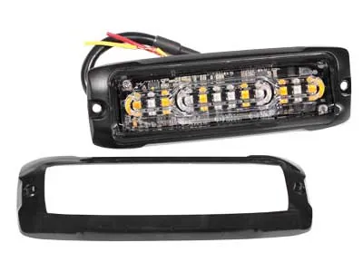 AXIXTECH LED horizontalus signalininis žibintas - 12xPowerLED gintarine/mėlyna, 12-24V, IPX8 - Attēls 3