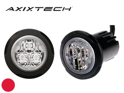 AXIXTECH LED Horizontalus Įspėjamasis Žibintas - Raudonas, 3xLED, 16 Blyksnio Režimų, 12-24V, ECE R65/R10 Sertifikuotas