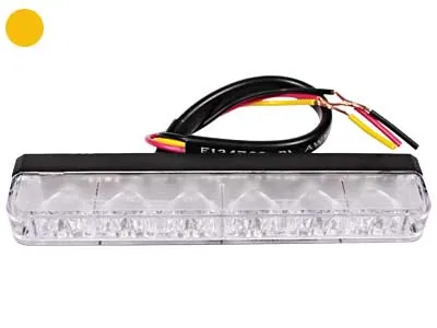 AXIXTECH Gintarinės spalvos LED horizontalus įspėjamasis žibintas, 12-24V, ECE R65 sertifikuotas, su 23 skirtingomis mirksėjimo funkcijomis - Attēls 2