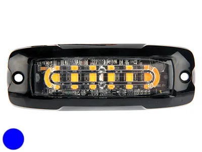 AXIXTECH LED Horizontalus Įspėjamasis Žibintas - Mėlynas, Ypač Plonas 10mm, 12-24V