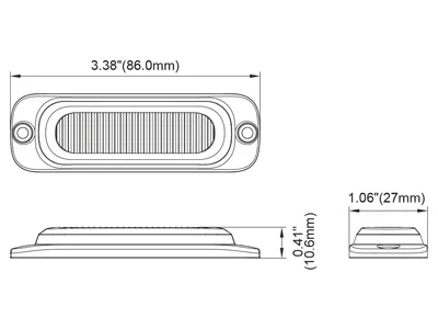 AXIXTECH Ypač plonas LED įspėjamasis žibintas - ECE R65, 12-24V, raudonas, aliuminio bazė - Attēls 3