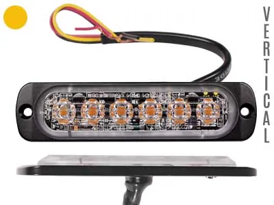 AXIXTECH LED Vertikalus įspėjamasis žibintas - 6 gintaro LED, 12-24V, ECE R65, IPX7