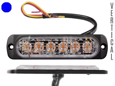 AXIXTECH Vertikalus LED įspėjamasis žibintas - Itin plonas 9mm, Mėlynos šviesos, IP67, 12-24V