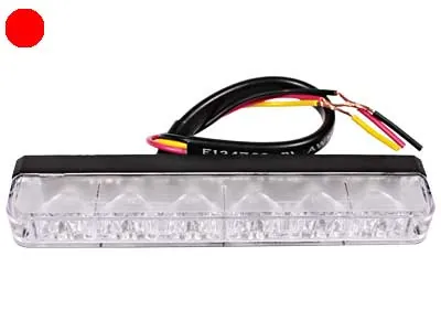 AXIXTECH LED horizontalus įspėjamasis žibintas, raudonos spalvos, 6 LED, 12-24V, aliuminio korpusas, ECE R65 XR1 sertifikuotas - Attēls 2