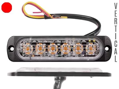 AXIXTECH LED Vertikalus Signalinė Lempa - 112mm, 12-24V, IPX8, Raudona, Super Plona (9mm)
