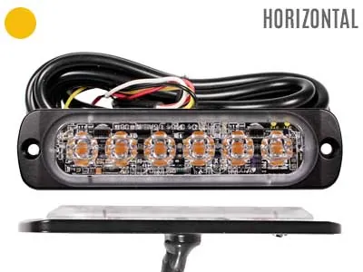 AXIXTECH LED Horizontalus Įspėjamasis Žibintas - 12-24V, IPX8, Supplonas 9mm, ECE R65 CLASS 2