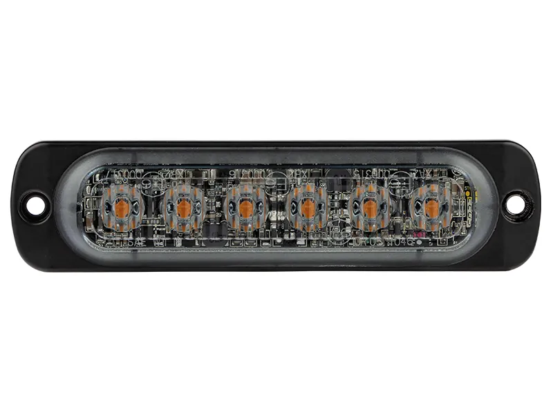 OPTIBEAM Dark Phantom LM6 LED Įspėjamasis Horizontalus Žibintas - Geltonas, 6 LED, 12-24V, ECE R65/R10 Sertifikuotas - Attēls 2