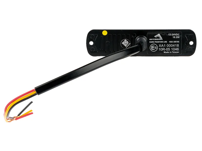 OPTIBEAM Dark Phantom LM6 LED Įspėjamasis Horizontalus Žibintas - Geltonas, 6 LED, 12-24V, ECE R65/R10 Sertifikuotas - Attēls 5