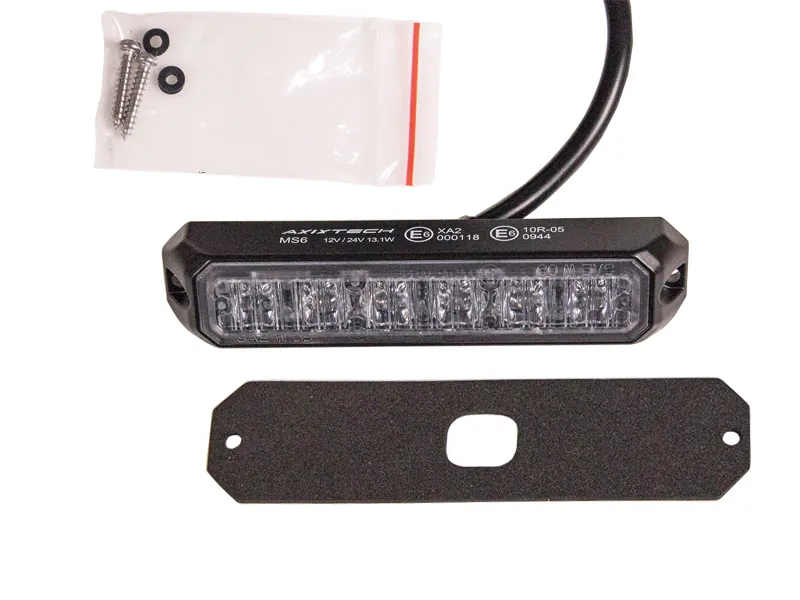 AXIXTECH LED Horizontalus Signalinis Žibintas - Gintarinė šviesa, IP67, 12-24V, 6x1W LED, R65 Sertifikuotas - Attēls 2