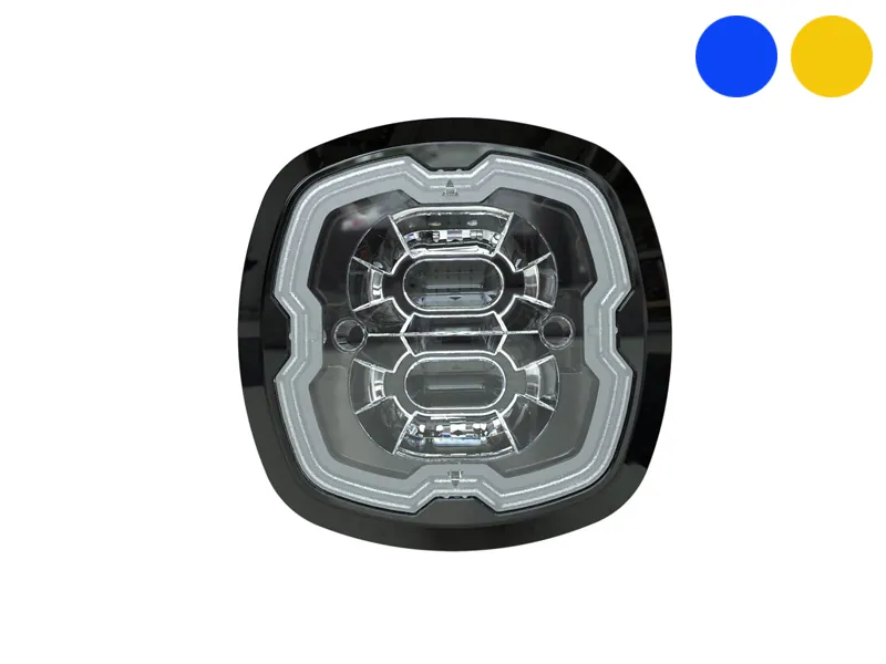 AXIXTECH LED Įspėjamasis Dviejų Spalvų Žibintas - IPX7, 12-24V, Aliuminio Korpusas, ECE R65 Class 2 Sertifikuotas